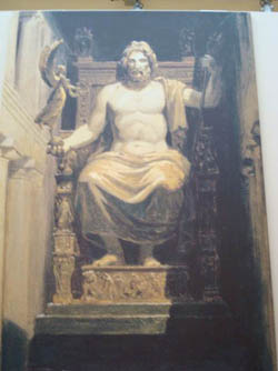 reconstruction of the statue of Olympian Zeus