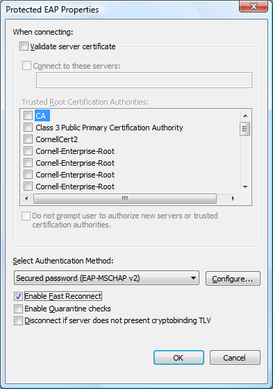 Wireless Vista Settings