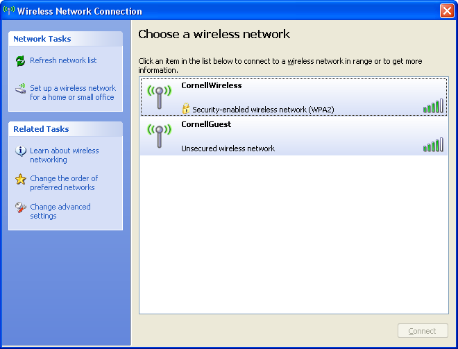 Wireless XP Settings