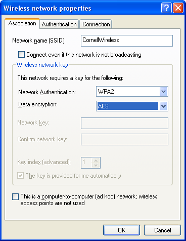 Wireless XP Settings