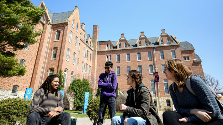 Cornell students gather on campus