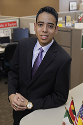 student in business suit