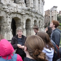 Art history class during an off-campus studies trip. 