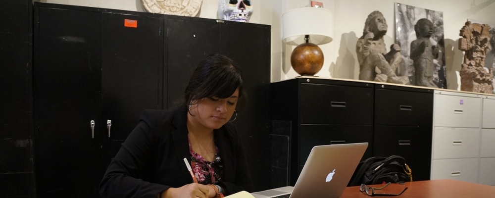 Cornell student working on a project. 