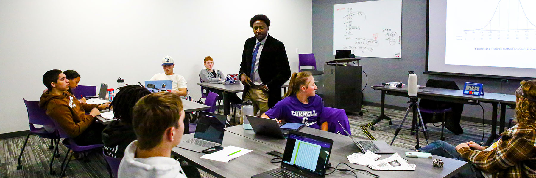 Students and Professor Kanyiba in kinesiology class