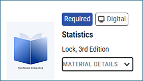 Screenshot of Materials information from Moodle