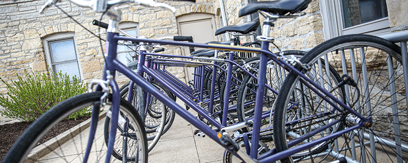 Cornell College purple bikes