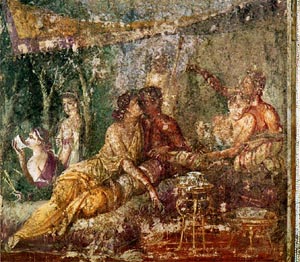 Three couples dining