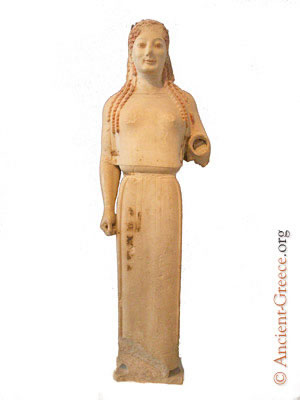 kore from chios peplos kore reconstruction