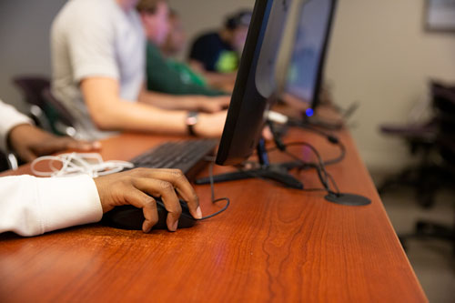 Students in class for computer science