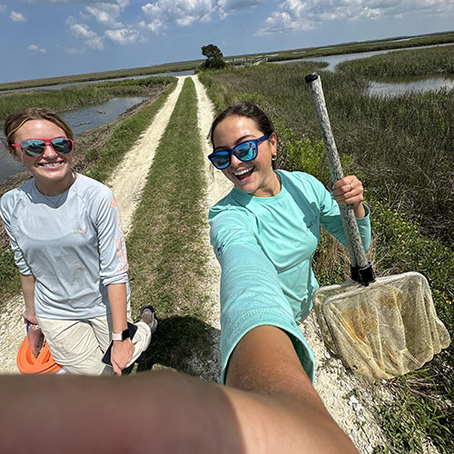Interns headed out to collect speciments at the Baruch Marine Laboratory