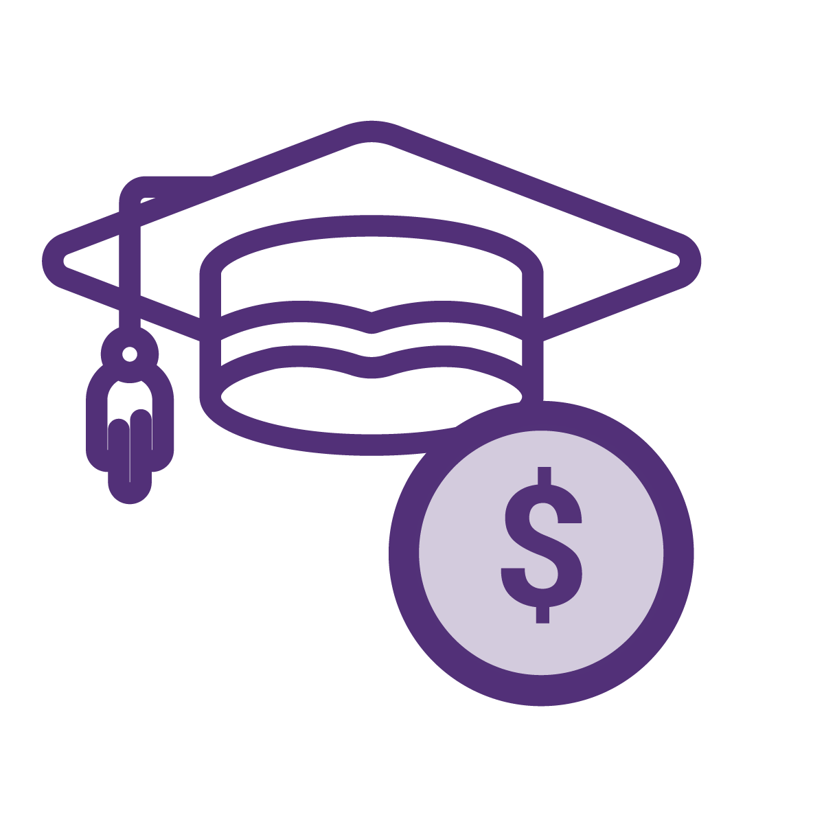 scholarship icon - grad cap and dollar sign