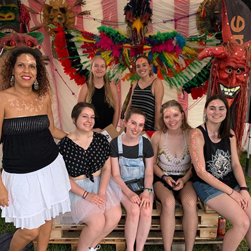 Students in French Martinique on a block course trip