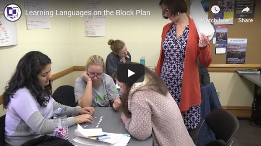 Learning languages on the block plan