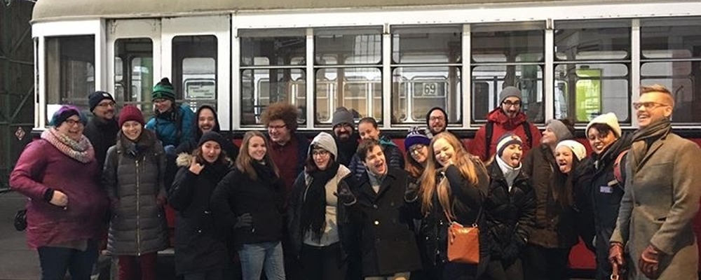 German studies students on a trip