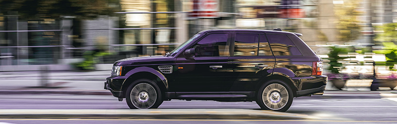Moving car on road