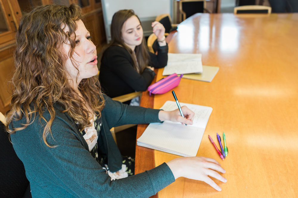 Cornell students in discussion