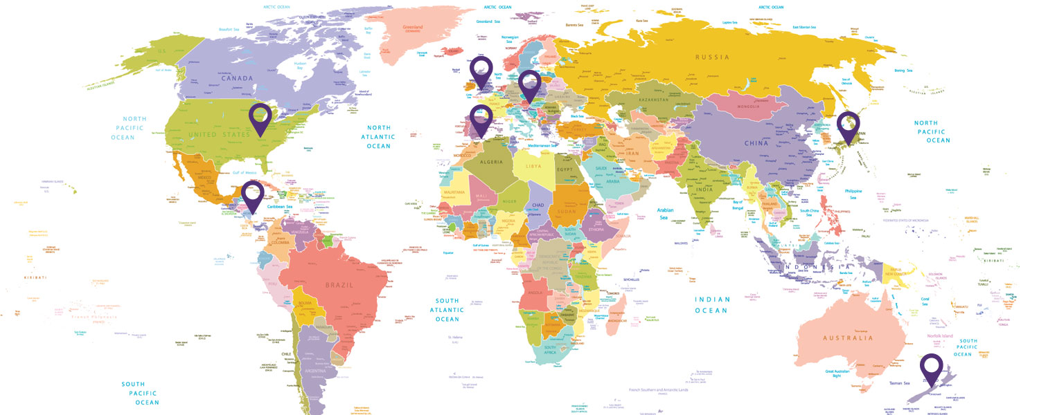 map of locations for 2024-25 Courses