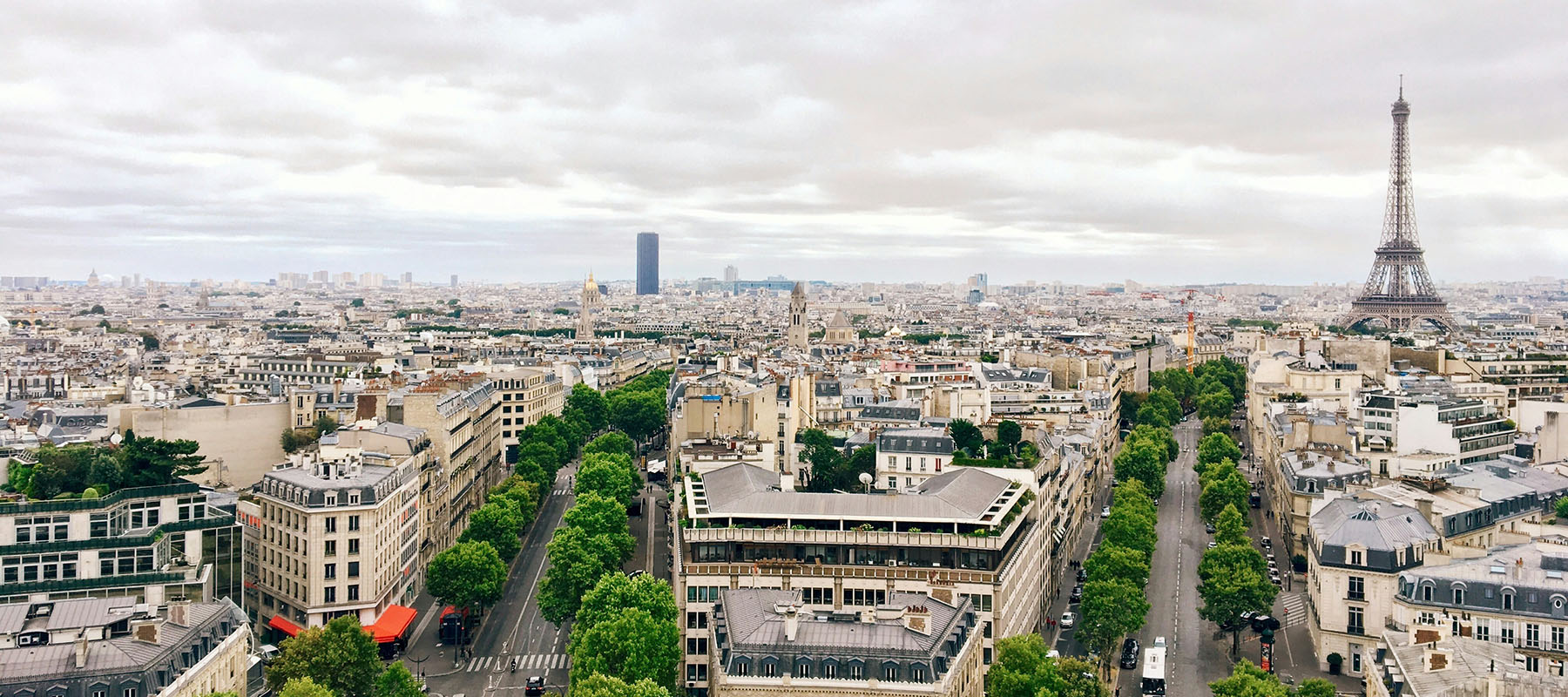 Aerial view of paris streets