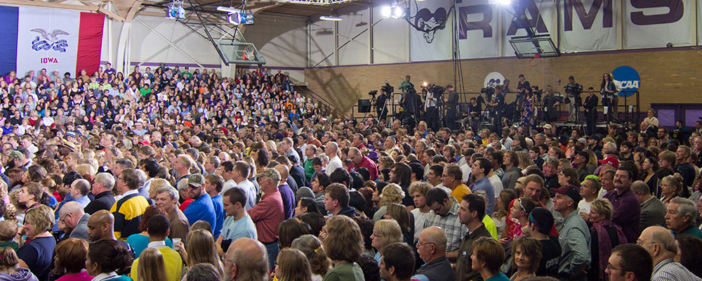 Political rally in Small Sports Center