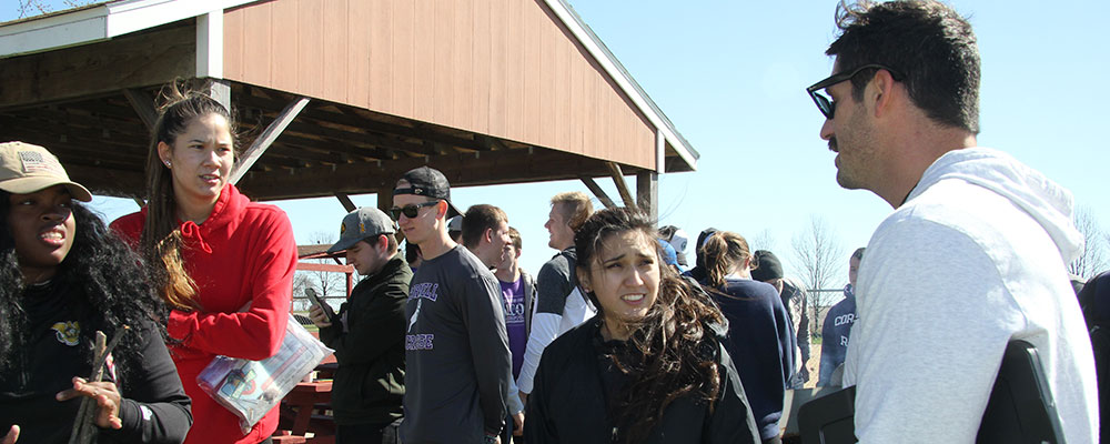 Cornell students during a kinesiology class project