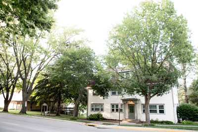Exterior of the Wilch Apartments on the campus of Cornell College. 