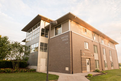 Exterior of the Smith Hall dormitory on the campus of Cornell College in Mount Vernon, Iowa.