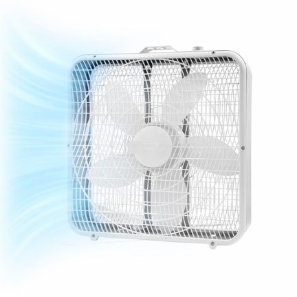 An image of a common residential box fan.