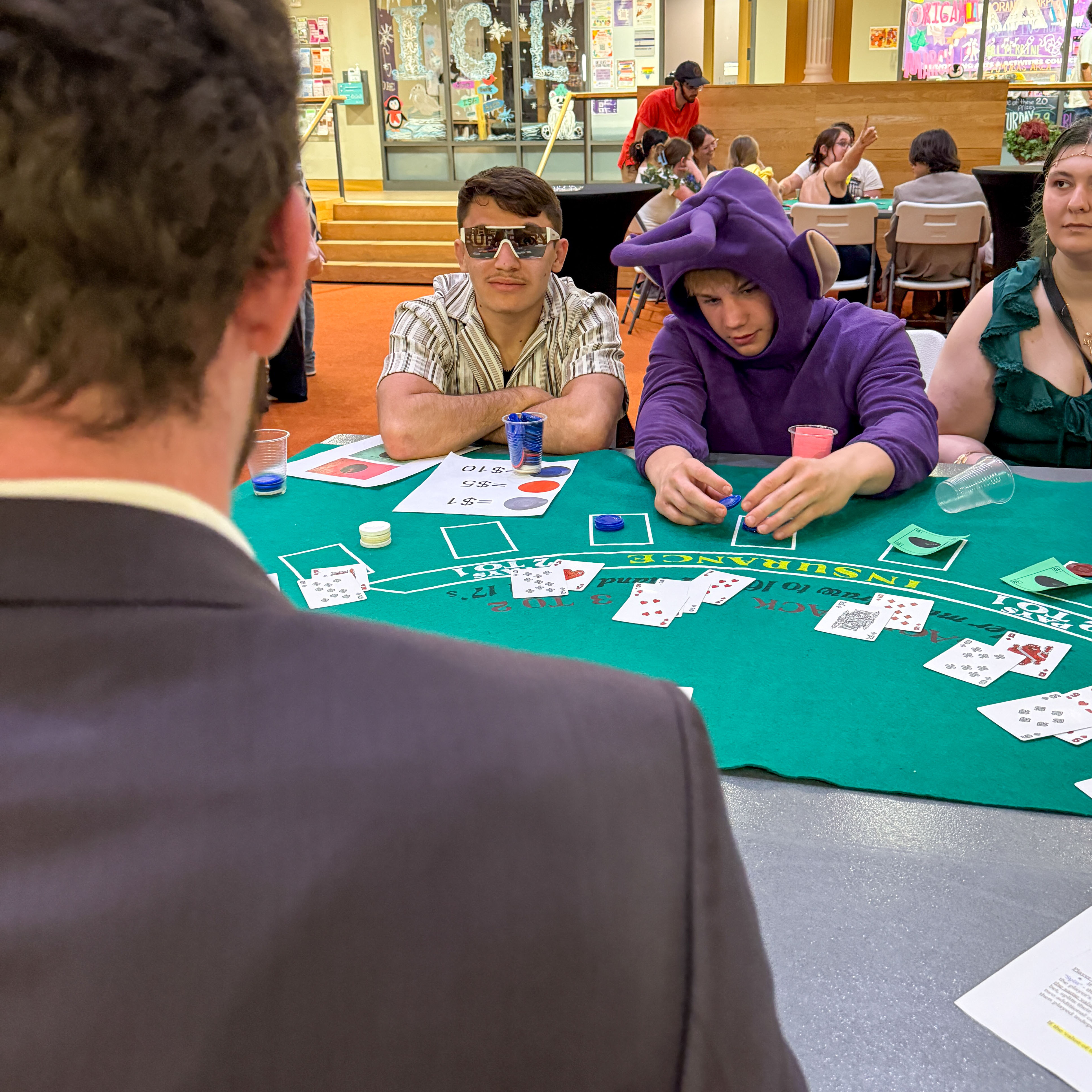 Cornell students at Casino Night a sponosored event