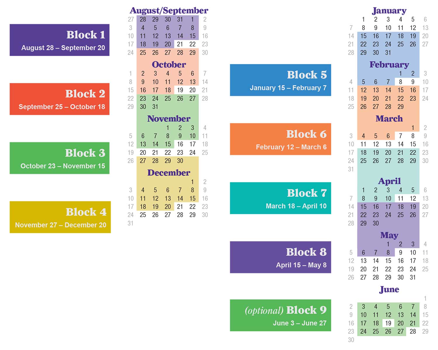 2023-2024 Academic calendar